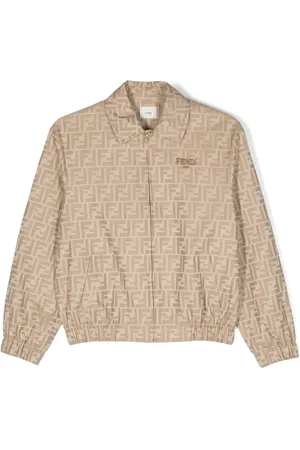 Fendi Logo-print cotton shirt jacket