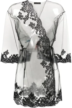 CARINE GILSON Lace-detail tulle robe