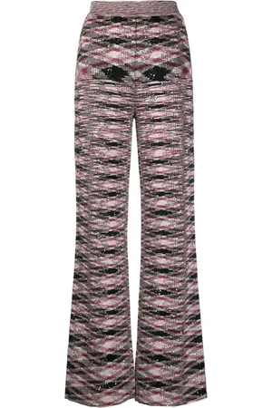 Missoni Patterned intarsia-knit flared trousers