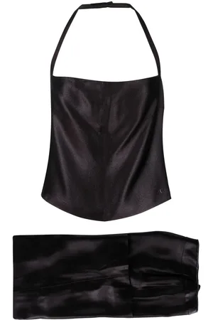 CHANEL 2010s gloss-effect top and trousers set