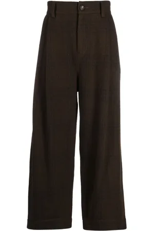 ZIGGY CHEN Plaid-check wide-leg trousers