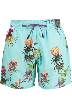 Etro Floral-print drawstring swim shorts