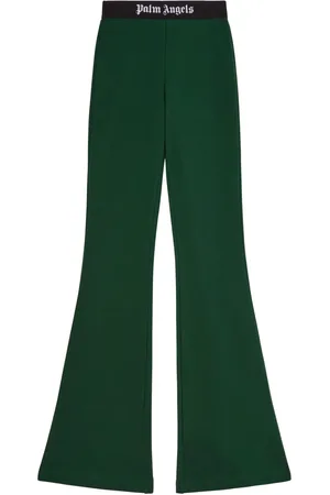 Palm Angels Logo-tape cotton flared trousers