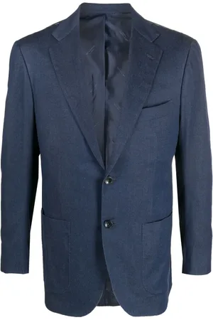 Kiton Single-breasted cotton blazer