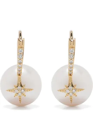 Sydney Evan 14kt yellow gold Starburst pearl drop earrings