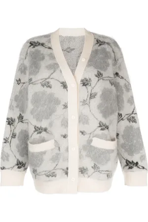 JNBY Floral intarsia-knit V-neck cardigan