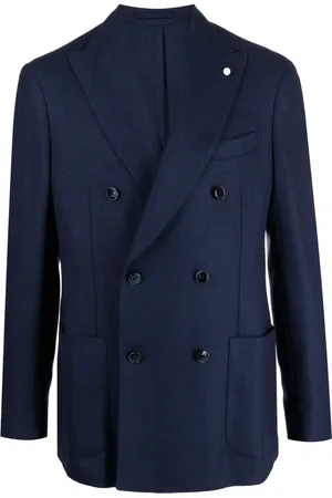 LUIGI BIANCHI MANTOVA Double-breasted virgin wool blazer