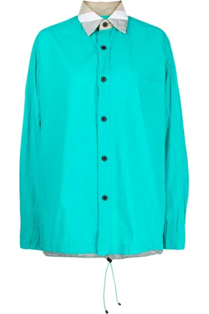 Kolor Contrast-collar cotton shirt