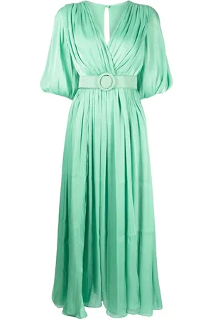 Costarellos Draped belted-waist dress