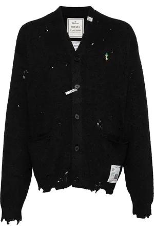 Maison Mihara Yasuhiro Embroidered distressed cardigan