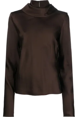 Jil Sander Draped-neck long-sleeve blouse