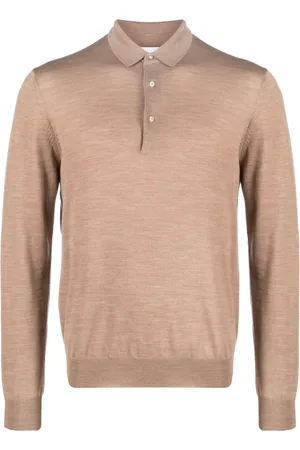 LARDINI Long-sleeved wool polo shirt