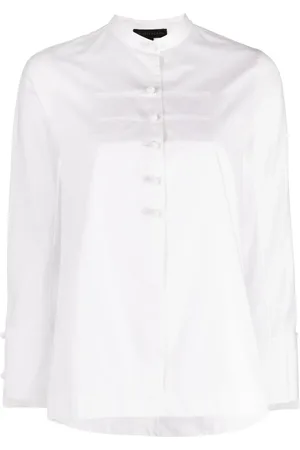 SHIATZY CHEN Band-collar poplin shirt