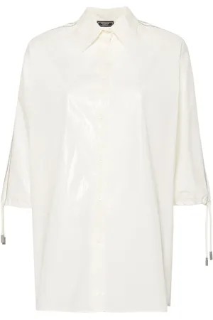 PESERICO SIGN Beaded trim-detail taffeta shirt