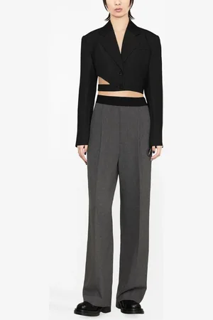We11 Done Logo-patch wide trousers