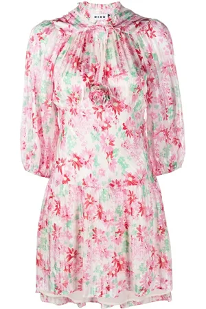 RIXO London Floral-print pleated mini dress