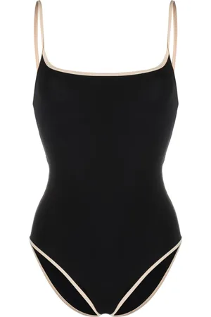 Totême Striped-edge spaghetti-strap swimsuit