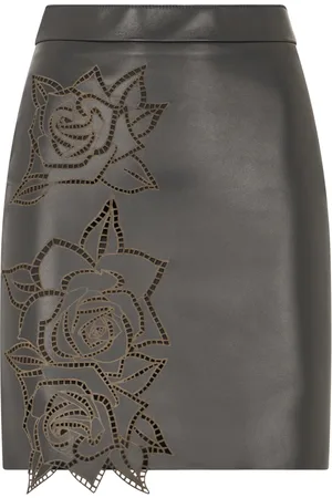Roberto Cavalli Laser-cut roses mini skirt
