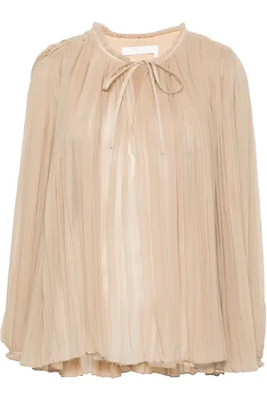 Chloé Semi-sheer pleated blouse
