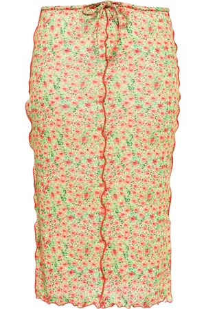 SIEDRES Joa floral ribbed skirt