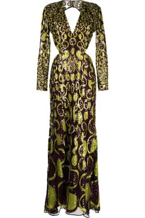 Elie saab Open-back embroidered gown