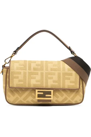Fendi 2010-2024 Zucca Embroidered Canvas Baguette satchel