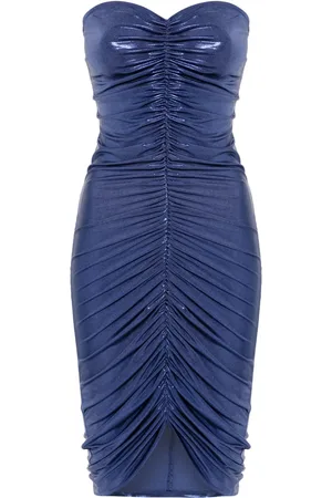 Norma Kamali Strapless shirred dress