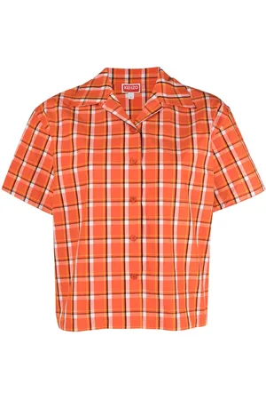 Kenzo Short-sleeve checkered buttoned shirt