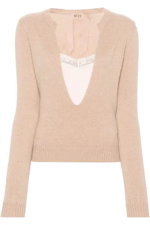 Nº21 U-neck layered jumper