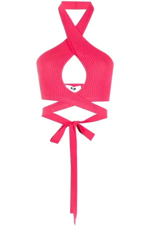 Msgm Ribbed-knit crop top