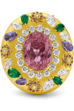 BUDDHA MAMA 20kt yellow Flower gemstone ring