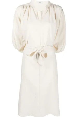 Closed Tie-waist gathered dress