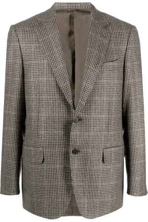 CANALI Houndstooth single-breasted wool blazer