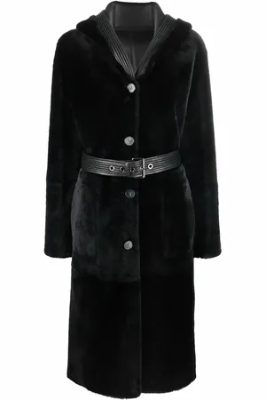 LISKA Reversible hooded shearling coat
