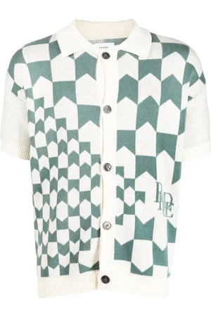 Rhude Check-print knitted polo shirt