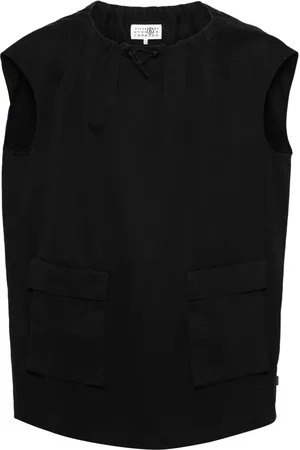 Maison Margiela Gathered-neck cotton dress