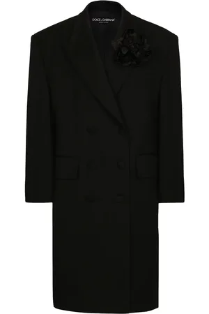 Dolce & Gabbana Floral-appliqué virgin wool coat