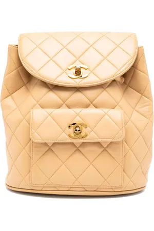 CHANEL Small lambskin backpack with interwoven chain straps