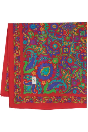 Saint Laurent 1990s floral paisley-print silk scarf