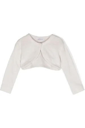 MONNALISA Intarsia-knit cropped cardigan