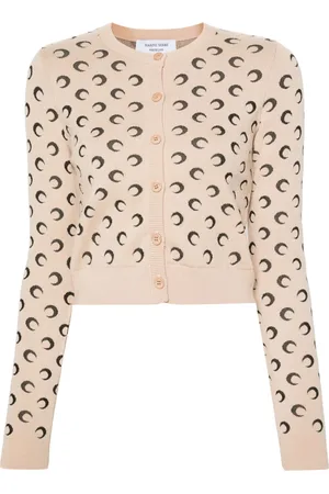 Marine Serre Crescent-moon-jacquard cardigan