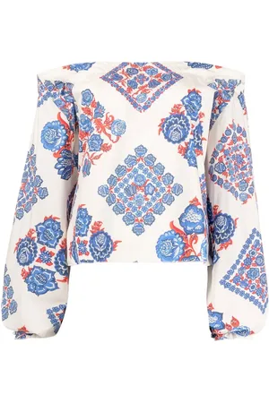 La DoubleJ Boho-print crop top