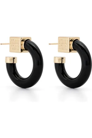 Miu Miu Logo-charm half-hoop earrings