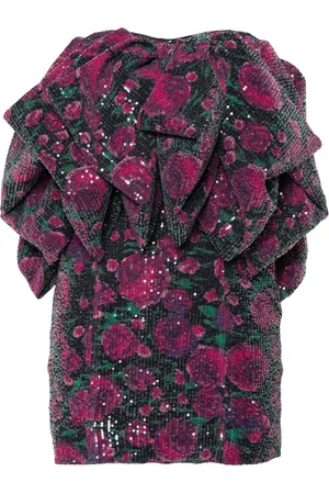 ROTATE Oversize-bow mini dress