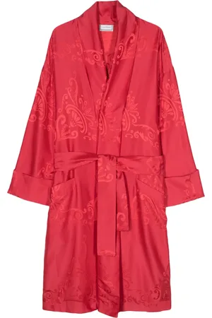 VERSACE 1980s logo-jacquard bested coat