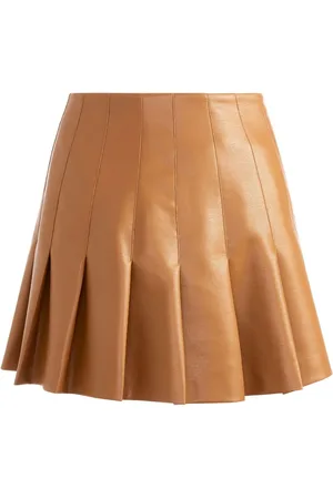 ALICE+OLIVIA Carter faux leather pleated skirt