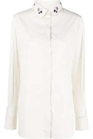 Patou Embroidered collar striped shirt