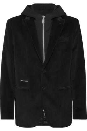 Philipp Plein Hooded velvet blazer