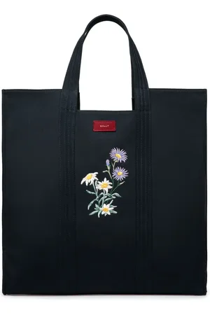 Bally Floral-embroidery tote bag