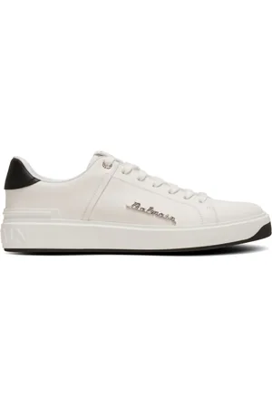 Balmain B-Court logo-plaque leather trainers